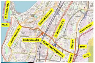 Proposed Alignment of Sewri-Worli Elevated Connector  (MMRDA)