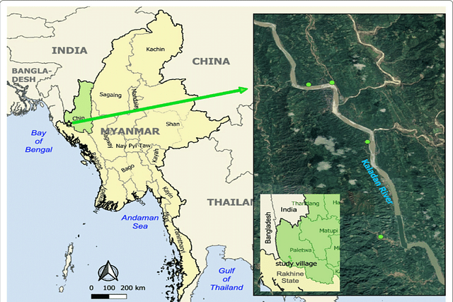 Map indicating study location in Paletwa Township, Western Myanmar. (Representative image). Source: Research Gate/ Pyae Linn Aung
