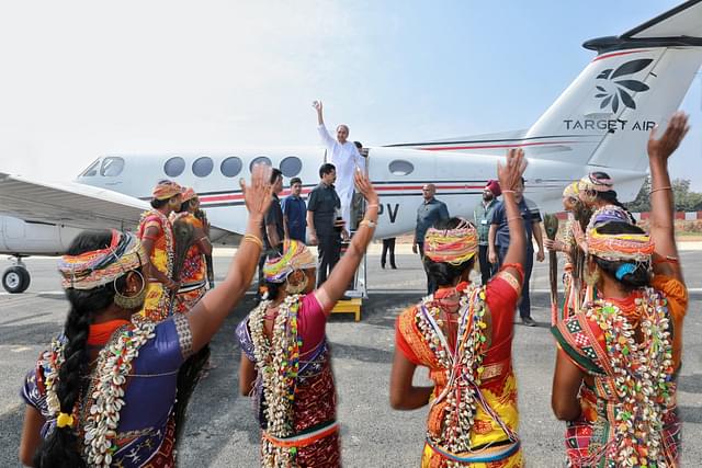 Odisha Chief Minister Naveen Patnaik At Malkangiri Airport