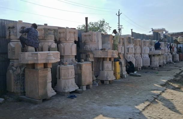 The team of artisans from Rajasthan at work. (Source: Swarajya)