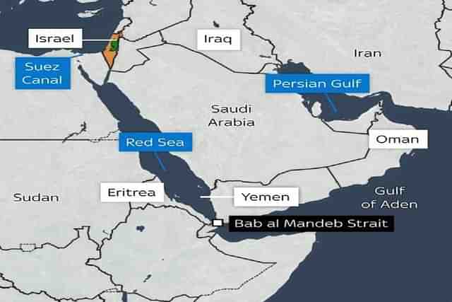 Map of the Red Sea.