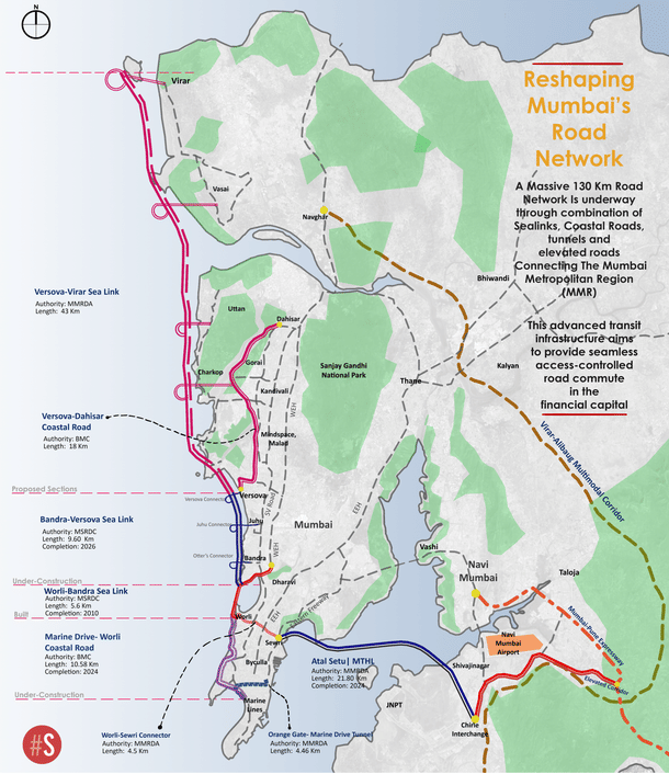 Mapping the proposed road network around MMR (Source: Swarajya)