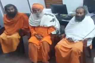 The sadhus who were assaulted in Purulia last week.