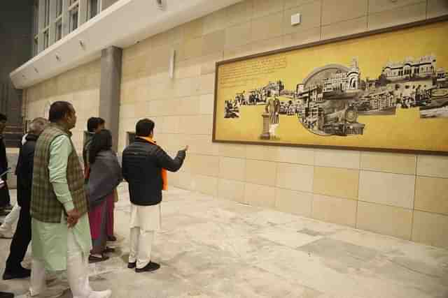 Jyotiraditya Scindia inspecting the under-construction Gwalior Airport Terminal