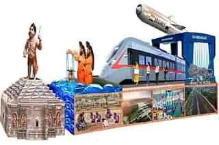 Model of the tableau by Uttar Pradesh showcasing Namo Bharat train in Republic Day Parade 2024.