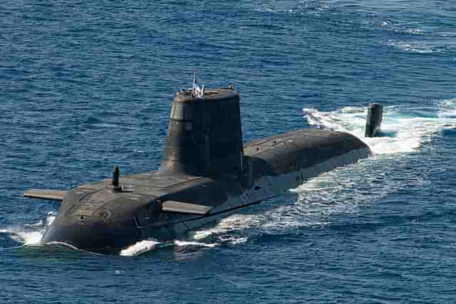 HMS Ambush during the Manta 2015 ASW training exercise in the Mediterranean.