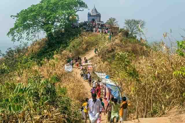 The shrine atop Chandranath Hill.