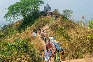 The shrine atop Chandranath Hill.