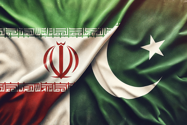 Iran and Pakistan flags