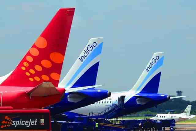 SpiceJet and IndiGo planes parked at an airport. (Representative image)