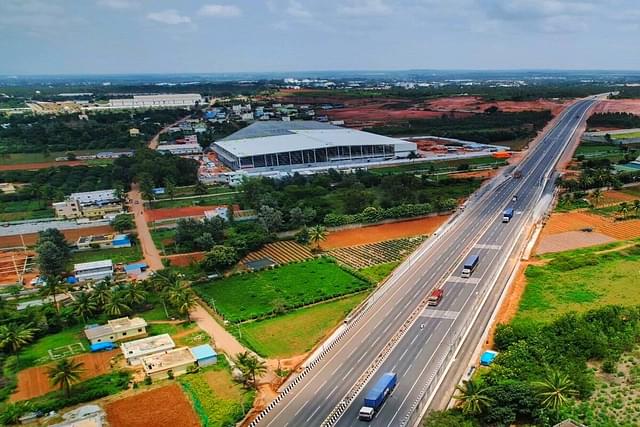 Bengaluru Satellite Town Ring Road.  (Droneman/X)