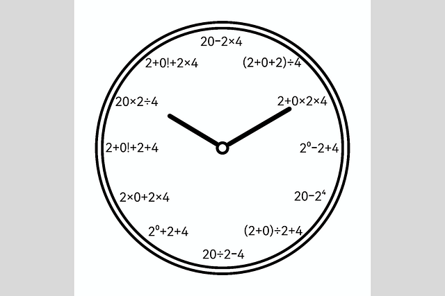 New year number 2024 in various mathematical forms (Photo: Srinivasa Raghava K)