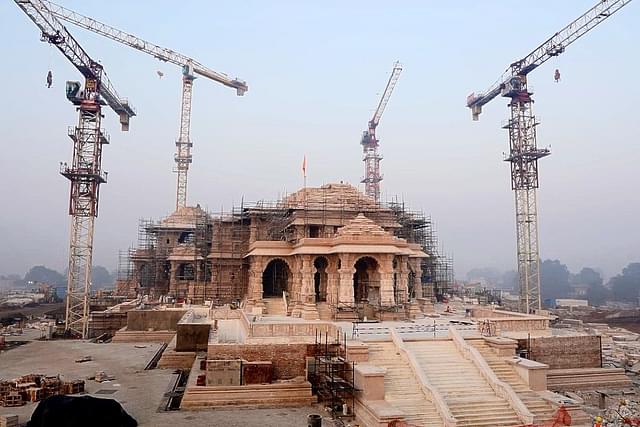 The under-construction Shri Ram Mandir, Ayodhya