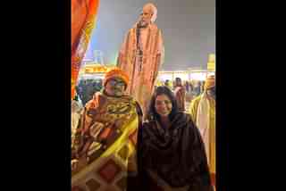 This correspondent with a visitor who travelled to Ayodhya from Delhi on a cycle fitted with a cutout of Modi