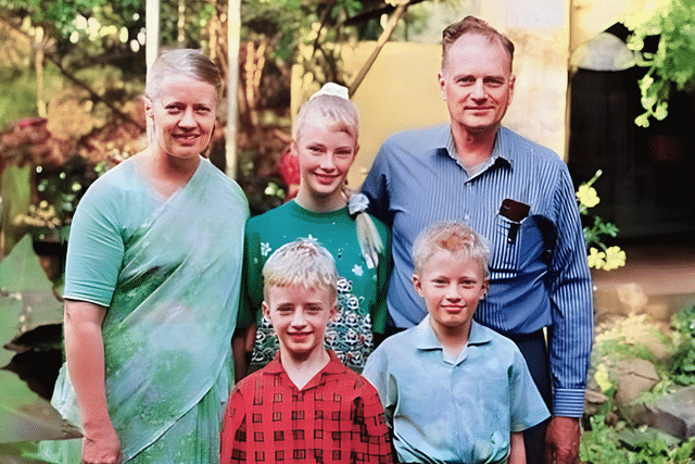 Graham Staines with his family.