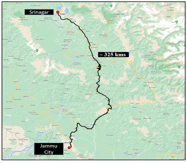 Illustrative Map of Jammu-Srinagar Natural Gas Pipeline