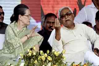 Bihar Chief Minister Nitish Kumar with Sonia Gandhi.
