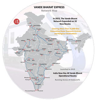 The Vande Bharat operational network. (Source: Swarajya)