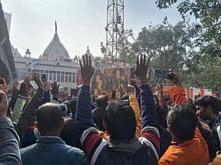Devotees gathered at the Hanuman Temple in Delhi, giving their respect as the consecration of Ram Lalla got completed.