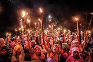 Meitei women protesting the state's inability to stop violence in Manipur.