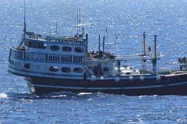 Photo of rescued Fishing Vessel posted by Indian Navy