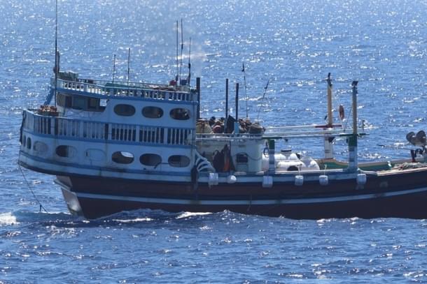 Photo of rescued Fishing Vessel posted by Indian Navy