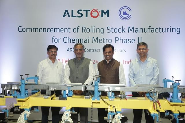 (L-R) Rajendran AR, Chief GM RS-CMRL, Rajesh Chaturvedi, Director Systems and Operations, CMRL, MA Siddique, IAS, MD CMRL and Anil Saini, MD RSC, Alstom India.