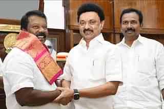 K Selvaperunthagai with Tamil Nadu CM MK Stalin