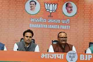 Ritesh Pandey (left) joins BJP