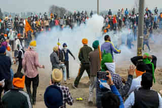 Scenes during farmers protest at Punjab-Haryana border. (File Photo)