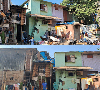 Sakira's neighborhood, filled with tiny hutments managed with different materials. (Ankit Saxena/Swarajya)