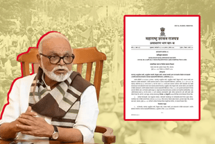 Cabinet Minister and OBC leader Chhagan Bhujbal (on the left) and the recent Government Resolution guaranteeing OBC-Kunbi certificate for Maratha applicants (on the right)