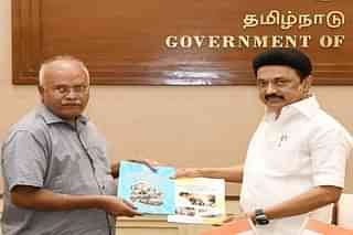 Dr Jeyaranjan with Tamil Nadu CM, MK Stalin.