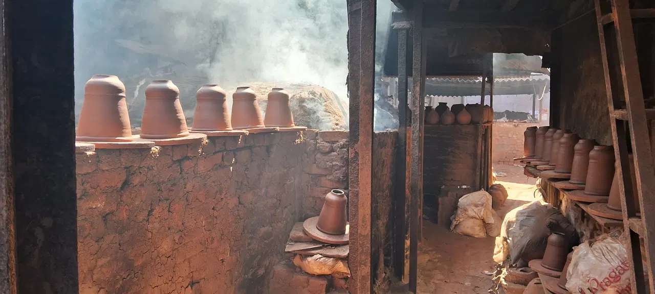 Active furnace with smoke filling the overall surroundings. (Ankit Saxena/Swarajya)