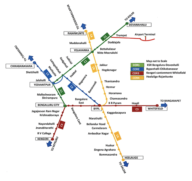 Bengaluru Suburban Rail Project Route (K-RIDE)