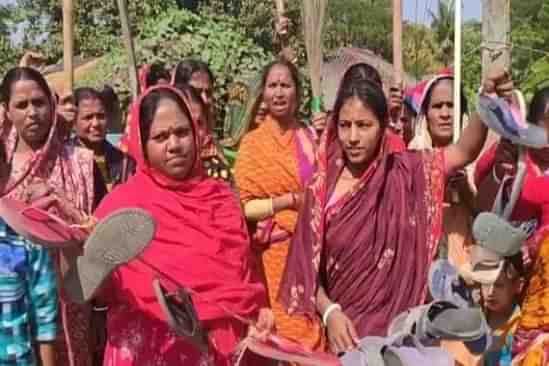 Women protesters at Sandeshkhali