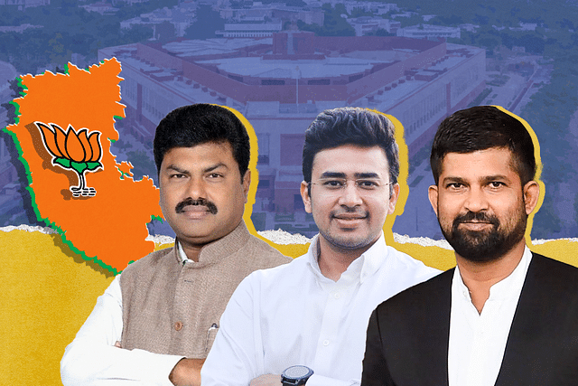 MPs from Karnataka: B Y Raghavendra, Tejasvi Surya, Prathap Simha. 