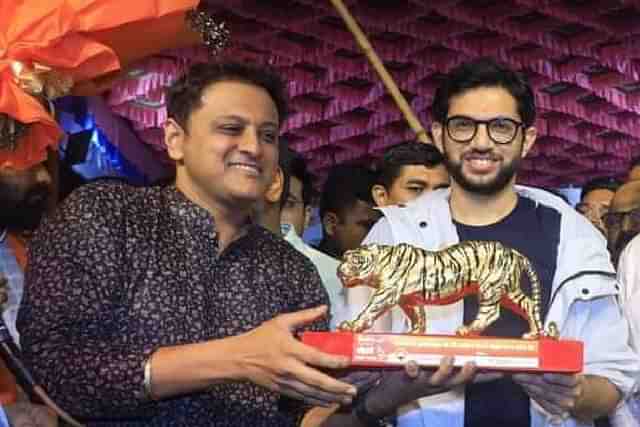 Abhishek Ghosalkar with Aaditya Thackeray