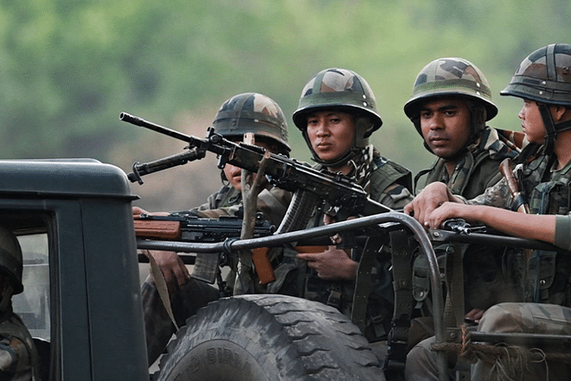 Security personnel deployed in Manipur. 