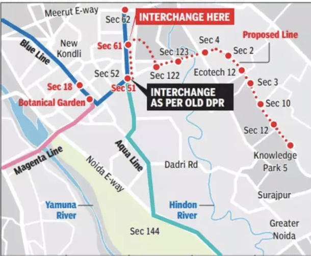 Proposed Alignment of Aqua Line Extension (ToI)