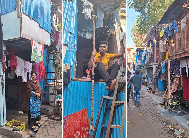 Jeenat's hut with tenants on the first level. Most of the huts follow the same pattern in this neighborhood of Dharavi. (Ankit Saxena/Swarajya)