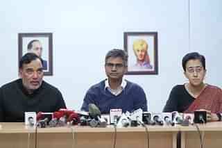 AAP leaders (L to R) Gopal Rai, Sandeep Pathak and Atishi declare Lok Sabha candidates