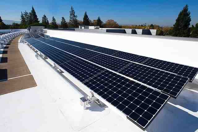 Solar panels installed on rooftop