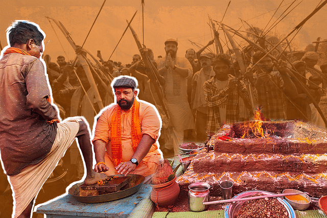 Prabal Pratap Singh Judev washing the feet of a Pahadi Korwa tribesman in Surguja, Chhattisgarh.