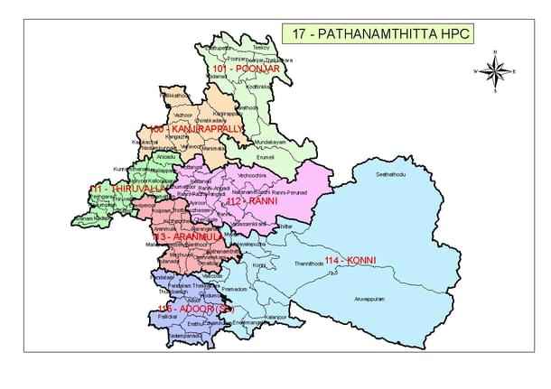The Assembly constituencies making up Pathanamthitta LS (CEO Kerala-Wikipedia)