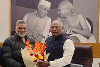 Pappu Yadav with Congress president Mallikarjun Kharge