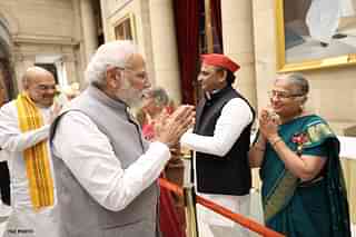 PM Narendra Modi with Sudha Murthy. (Source: X)