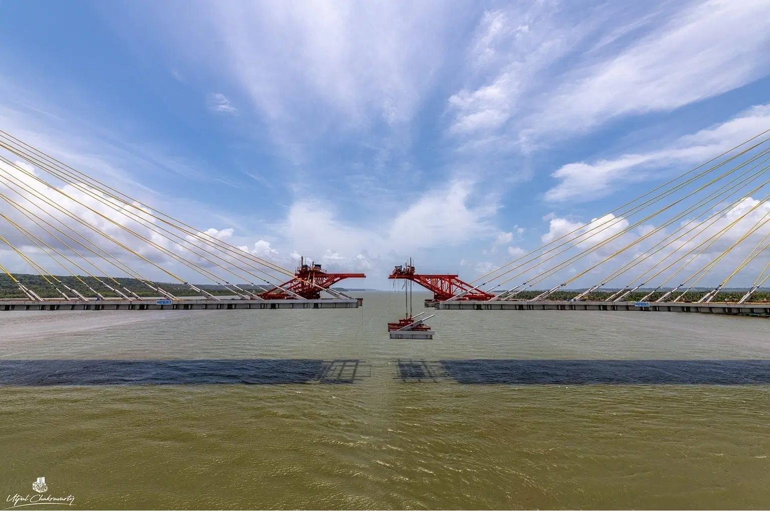 The bridge during its construction phase.
