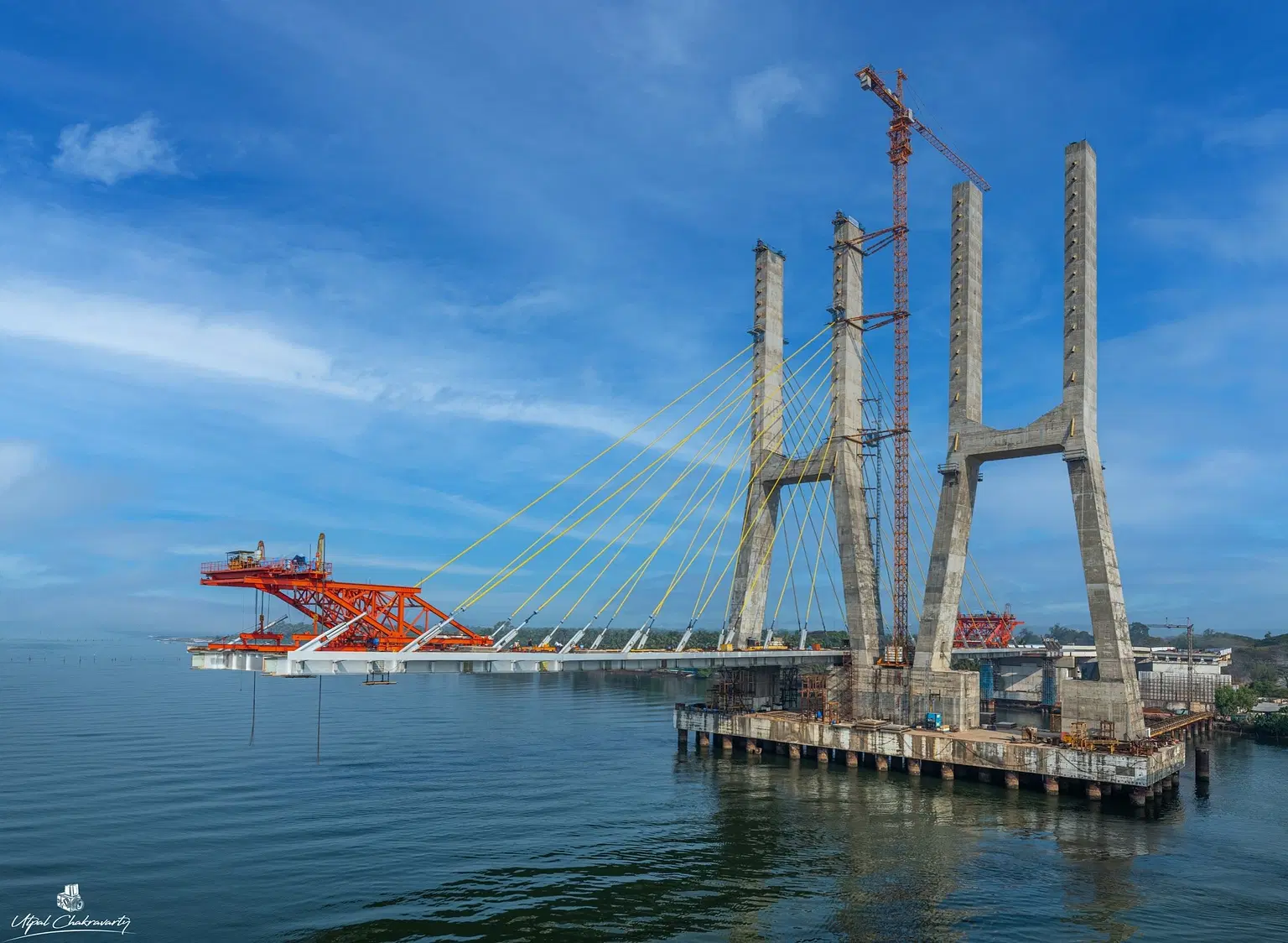 The bridge during its construction phase.