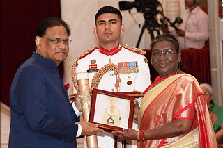 Former PM P V Narasimha Rao's award was received by his son, P V Prabhakar Rao (Pic Via Twitter)